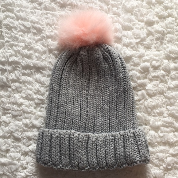 Pink & Gray Sequins Heart Pom Pom Toque - Picture 5 of 7